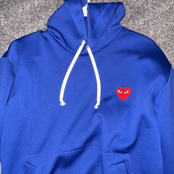Blue Hoodie with Heart Patch ( comme des garcon play)